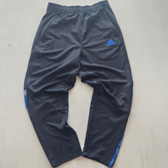 Adidas Sz S Tiro 7/8 Black and Royal Blue Plaid Training Track Pants Athleisure - Picture 4 of 11